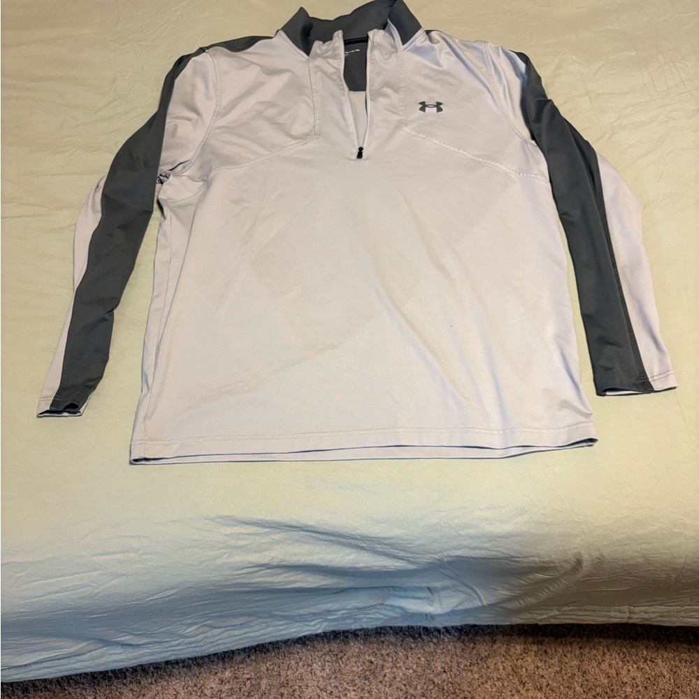 Under Armour Light Gray and Dark Gray Quarter-Zip